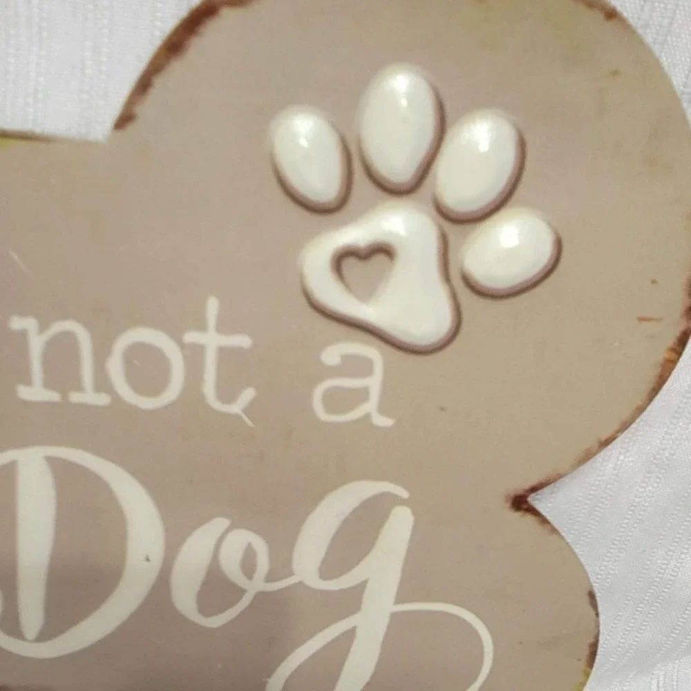 Rustic Metal Dog Bone Wall Sign A House is not a Home without a Dog Taupe 13.5in